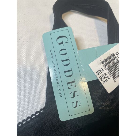 Goddess Bra Underwire Black Lace Size 46 FF 46FF GD0106BK New NWT - Picture 3 of 6